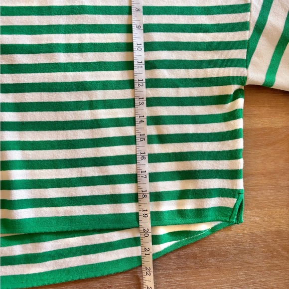 Daily Practice by Anthropologie Green & White Long Sleeve Striped Sweater, XL - Picture 5 of 12